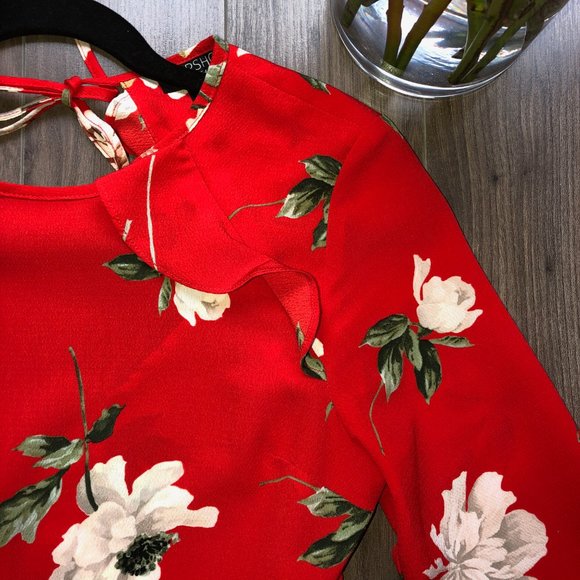 TOPSHOP Ruffle Floral Tea Dress - Picture 3 of 8